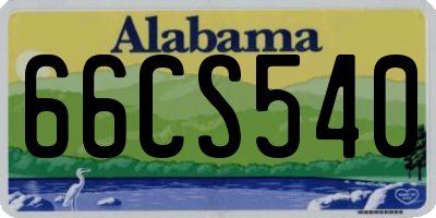 AL license plate 66CS540