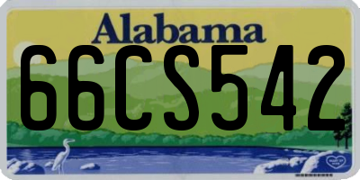 AL license plate 66CS542