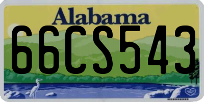 AL license plate 66CS543