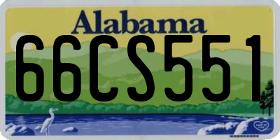 AL license plate 66CS551