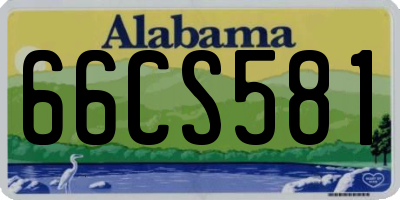 AL license plate 66CS581