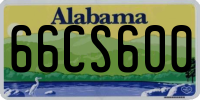 AL license plate 66CS600