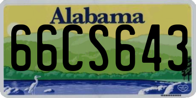 AL license plate 66CS643