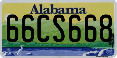 AL license plate 66CS668