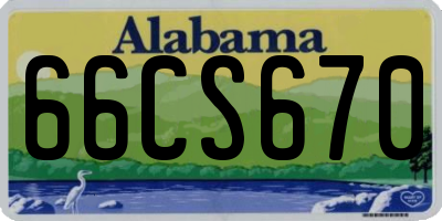 AL license plate 66CS670