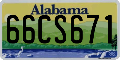 AL license plate 66CS671