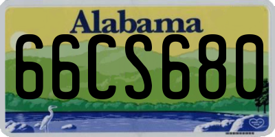 AL license plate 66CS680