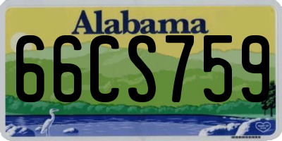 AL license plate 66CS759