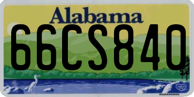 AL license plate 66CS840