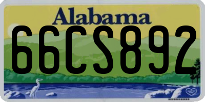 AL license plate 66CS892