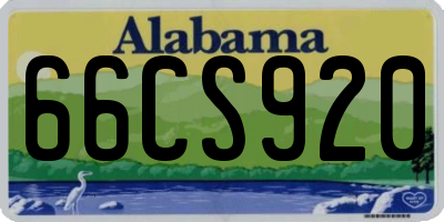 AL license plate 66CS920