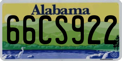 AL license plate 66CS922