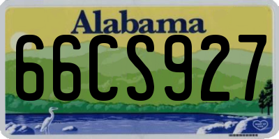 AL license plate 66CS927