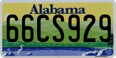 AL license plate 66CS929