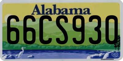 AL license plate 66CS930