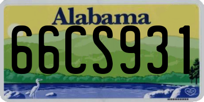 AL license plate 66CS931
