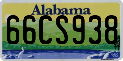 AL license plate 66CS938