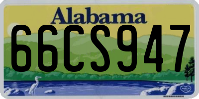 AL license plate 66CS947