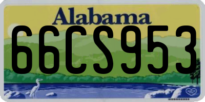 AL license plate 66CS953