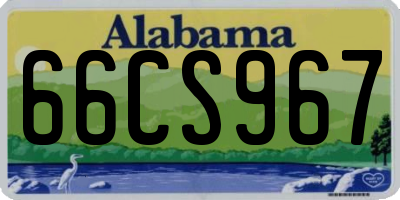 AL license plate 66CS967