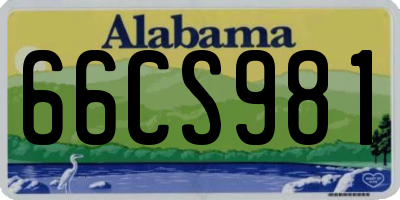 AL license plate 66CS981