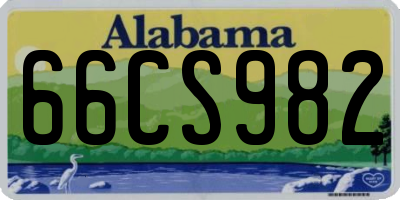 AL license plate 66CS982