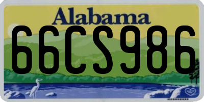 AL license plate 66CS986