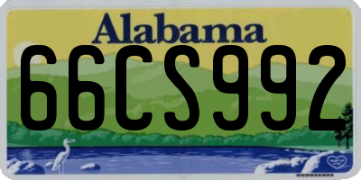 AL license plate 66CS992