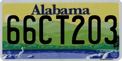 AL license plate 66CT203
