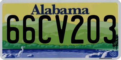 AL license plate 66CV203