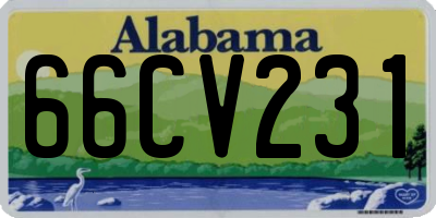 AL license plate 66CV231