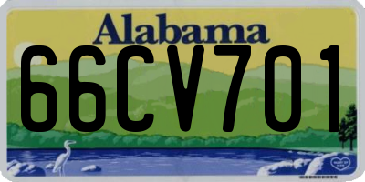 AL license plate 66CV701