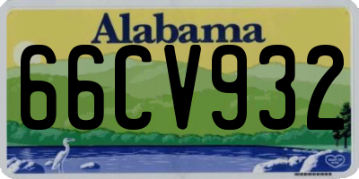 AL license plate 66CV932