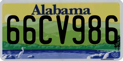 AL license plate 66CV986