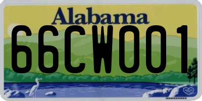 AL license plate 66CW001