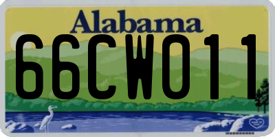 AL license plate 66CW011
