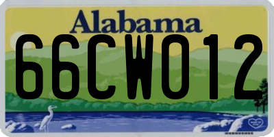 AL license plate 66CW012