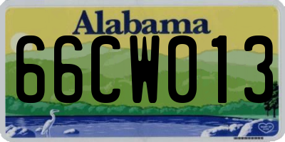 AL license plate 66CW013