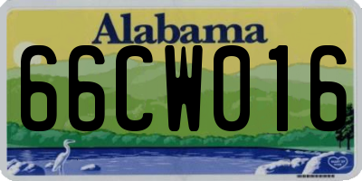AL license plate 66CW016
