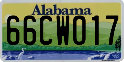 AL license plate 66CW017