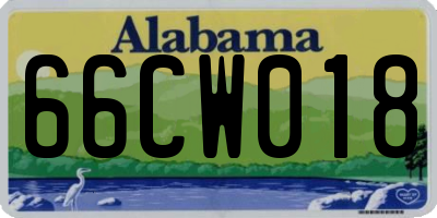 AL license plate 66CW018