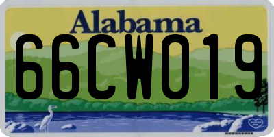 AL license plate 66CW019