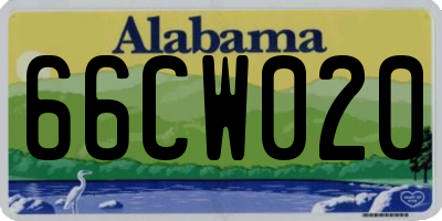 AL license plate 66CW020