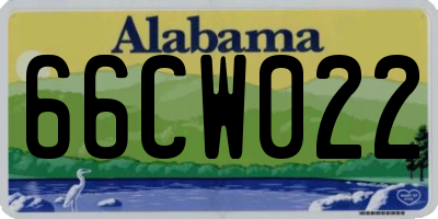 AL license plate 66CW022