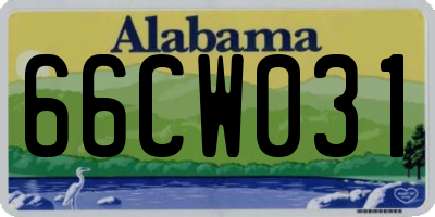 AL license plate 66CW031