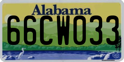 AL license plate 66CW033