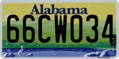 AL license plate 66CW034