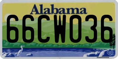 AL license plate 66CW036