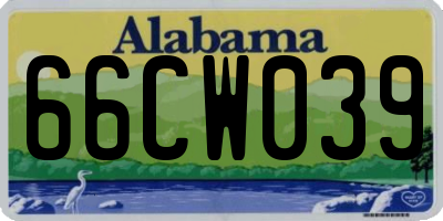 AL license plate 66CW039