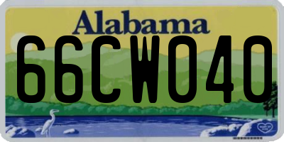 AL license plate 66CW040